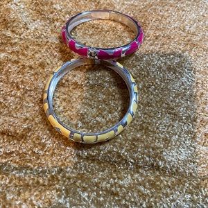 Pink and Yellow Enamel Bangles